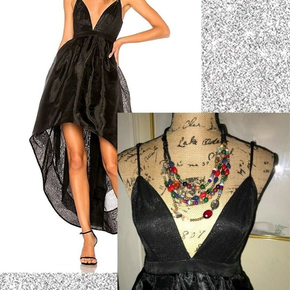 X BY NBD ANASTAZIA BLACK METALLIC DRESS~SMALL - Picture 3 of 9